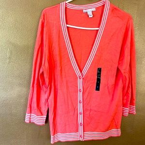 NEW - Banana Republic Buttoned Cardigan — Coral— Large